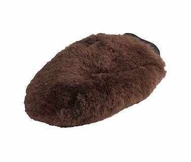 horze grooming mitten brown