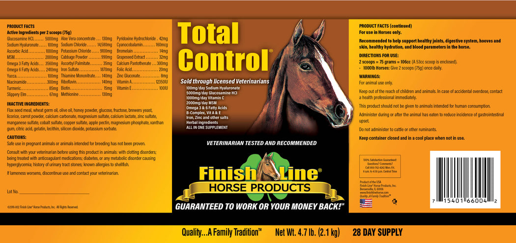 finish line total control all in one horse supplement 28 days