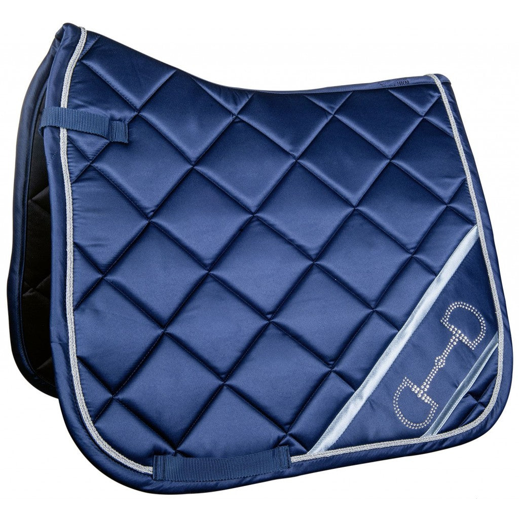 hkm dressage pad monaco bit style deep blue