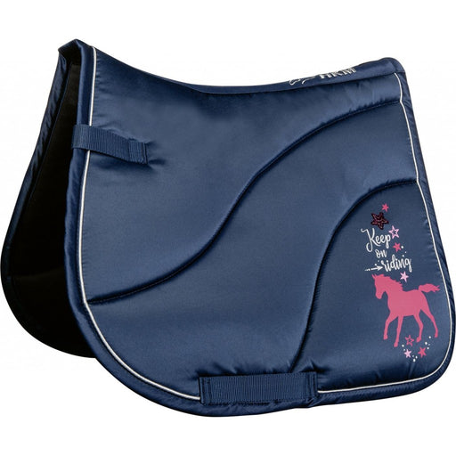 hkm keep on riding saddle pad pony / deep blue / dressage