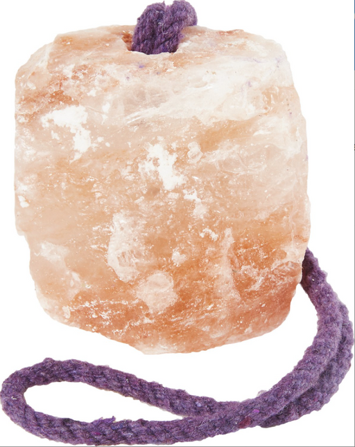 himalayan salt rock with rope
