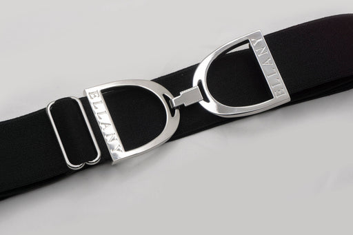 ellany black - 1.5" silver stirrup elastic belt
