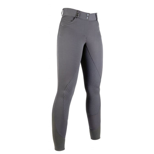 hkm riding easy fit full seat silicone breeches anthracite / us24