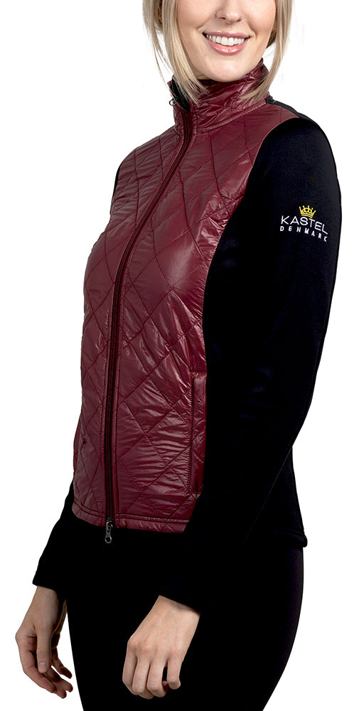 kastel quilted performance full zip jacket xl / black/burgundy